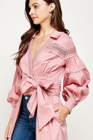 Front Tie Long Shirt