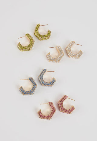 Hexagon Pave Hoop