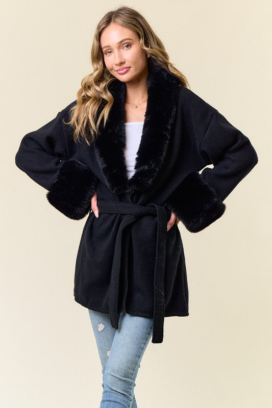 Faux Fur Trimmed Jacket