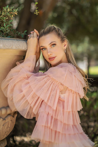 TIERED TULLE CARDIGAN