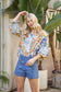 Blue Floral Mix Top