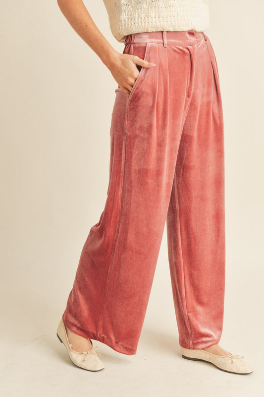 Wide Leg Velvet Pants