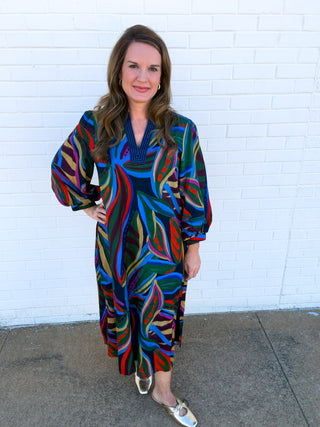 Abstract Allure Midi Dress