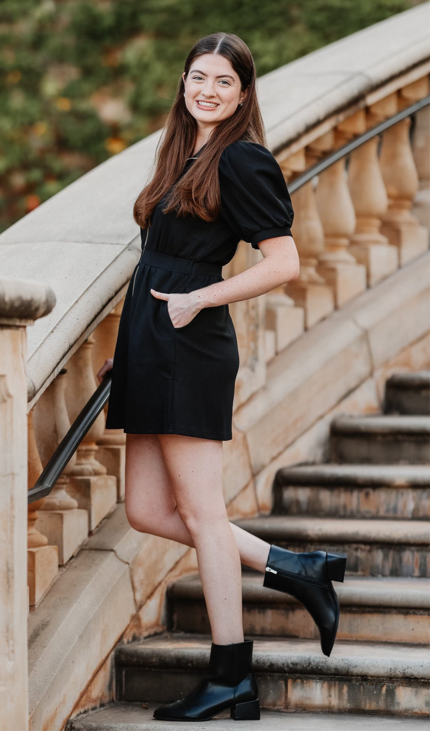 Black City Sleek Zip Dress