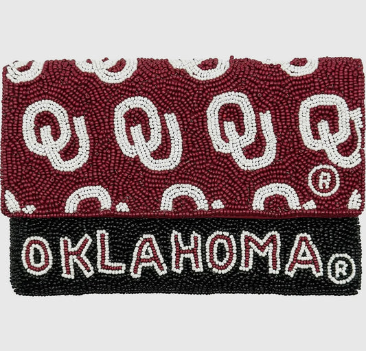 Sooner Spirit Beaded Clutch