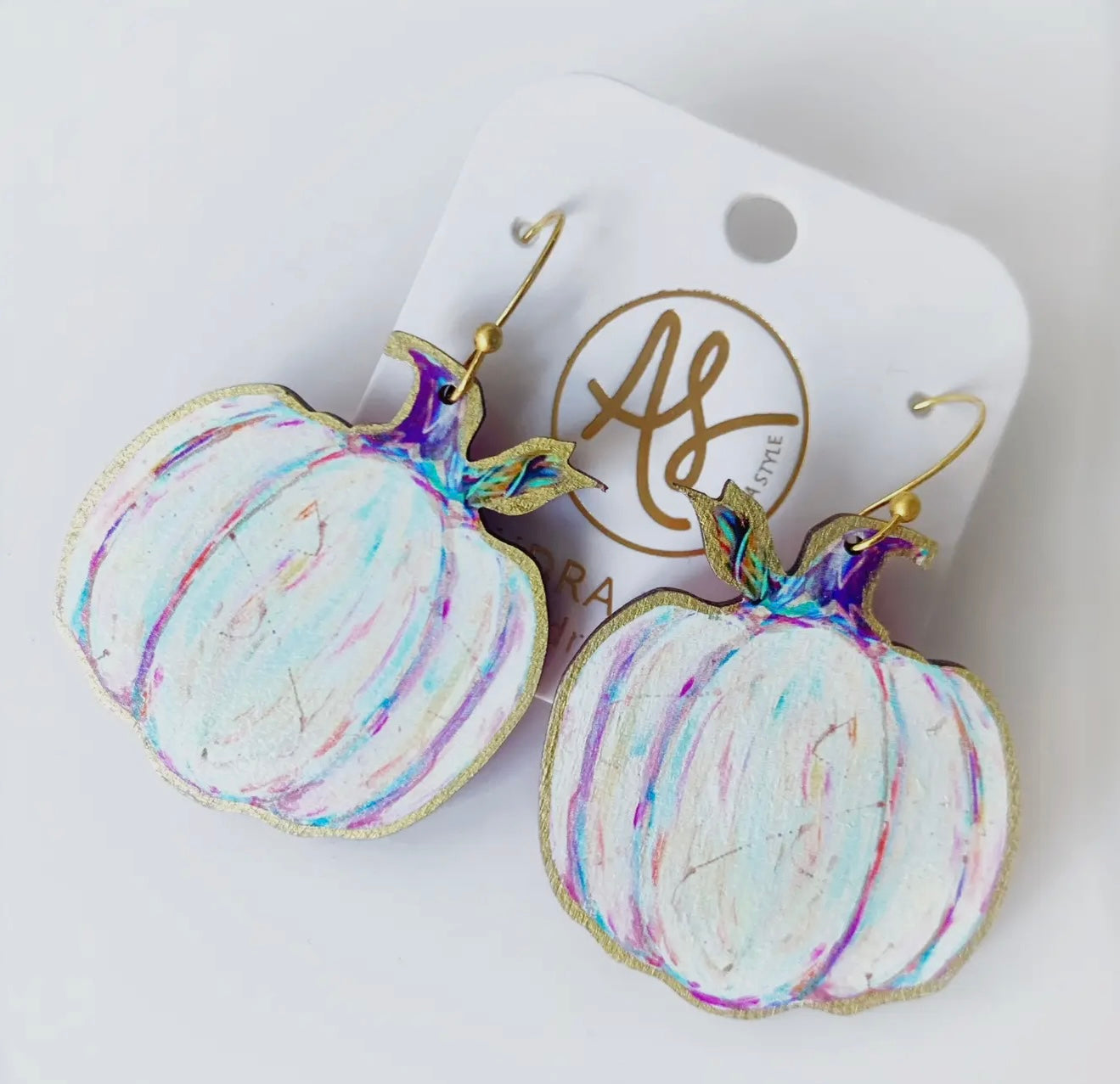 White Harvest Pumpkin Earrings