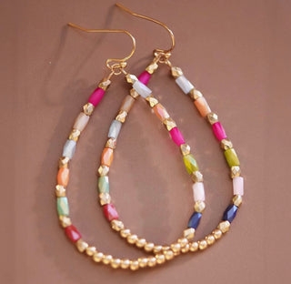 Sunset Confetti Beaded Earrings