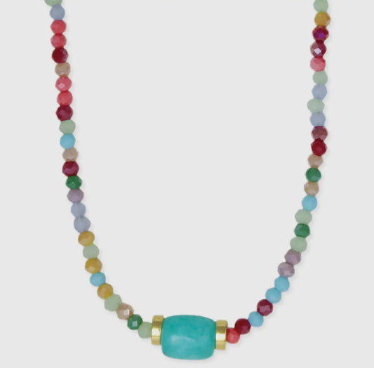 Multi Bead Barrel Necklace