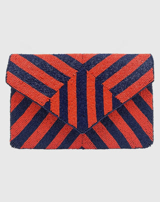 Striped Beaded Clutch