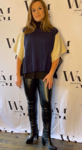 Colorblock Poncho