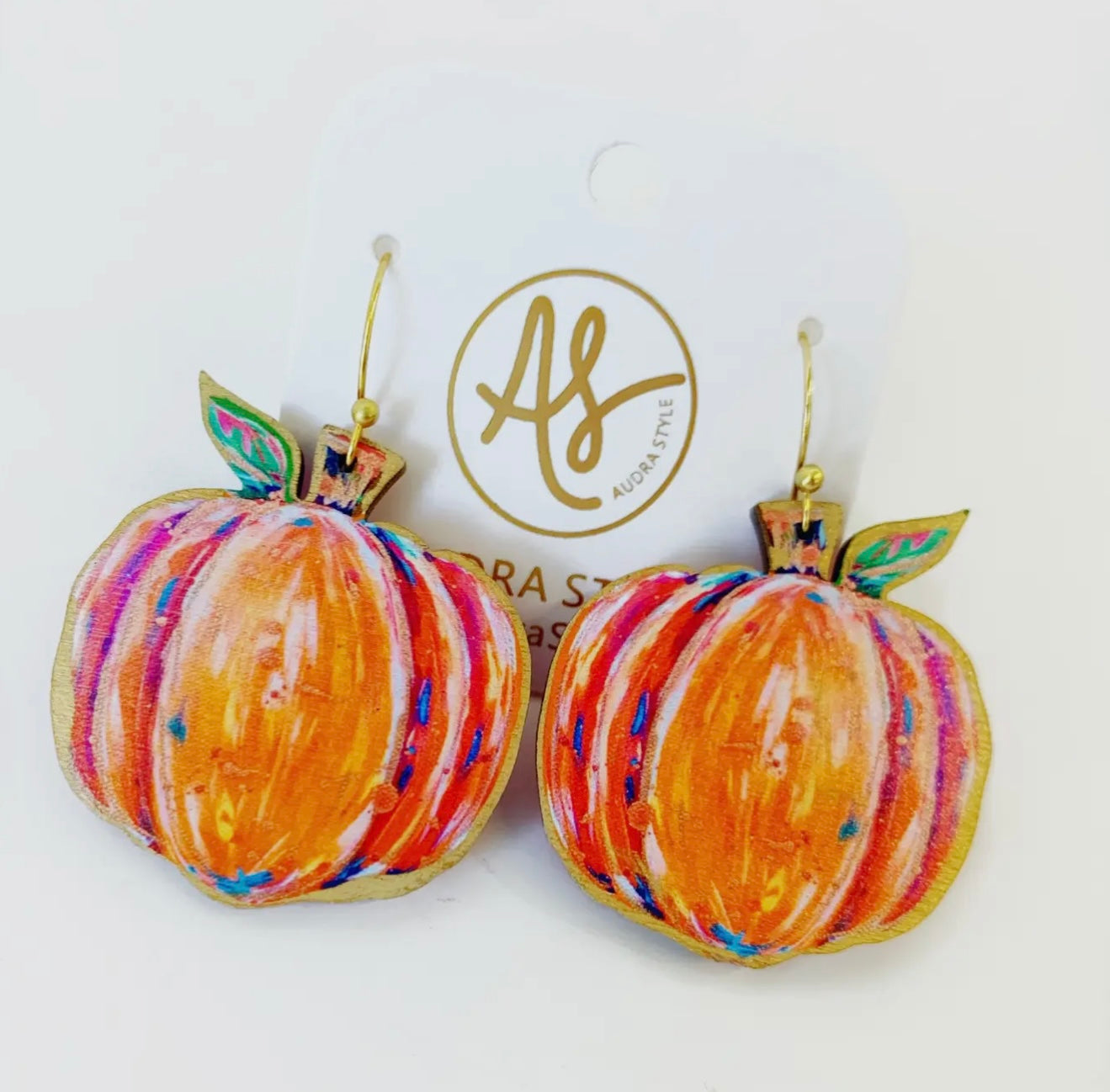 Orange Harvest Pumpkin Earrings