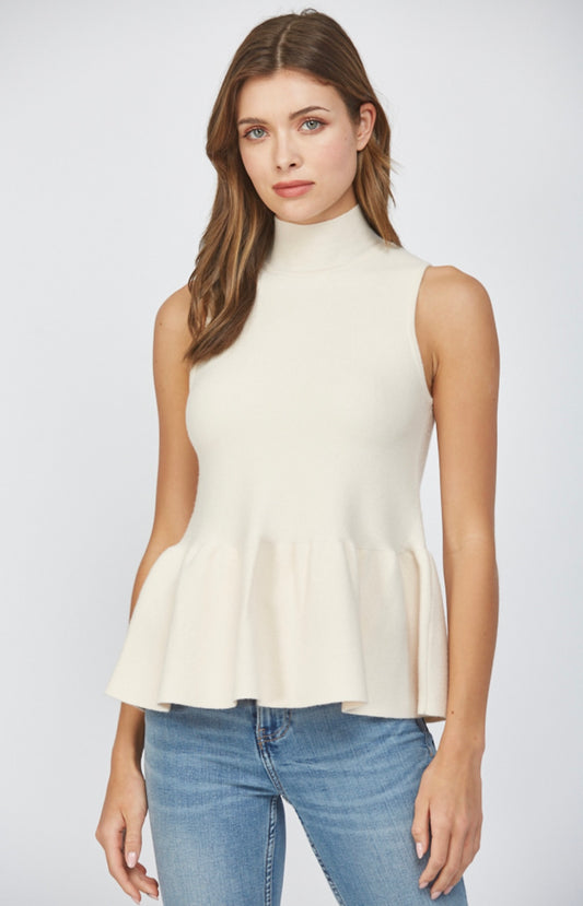 French Vanilla Whisper Peplum Top