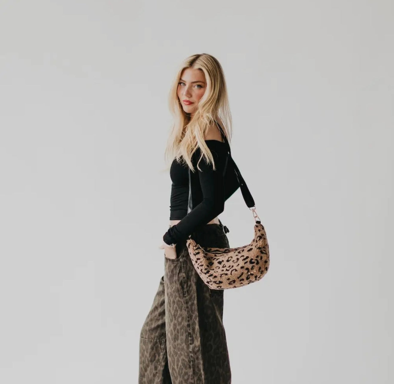 Leopard Sherpa Crossbody