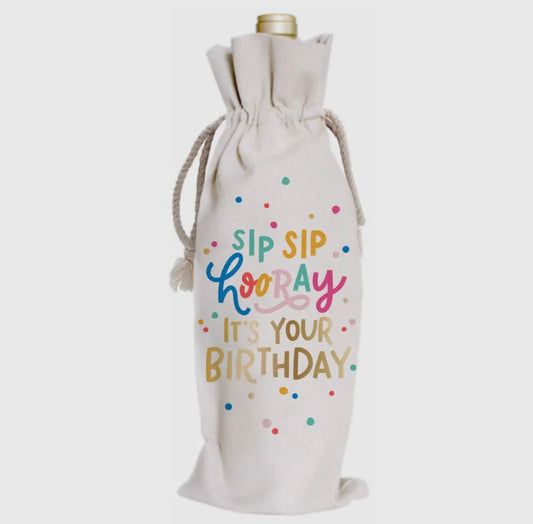 Sip Sip Hooray Wine Bag