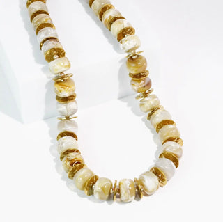 Golden Marble Statement Necklace