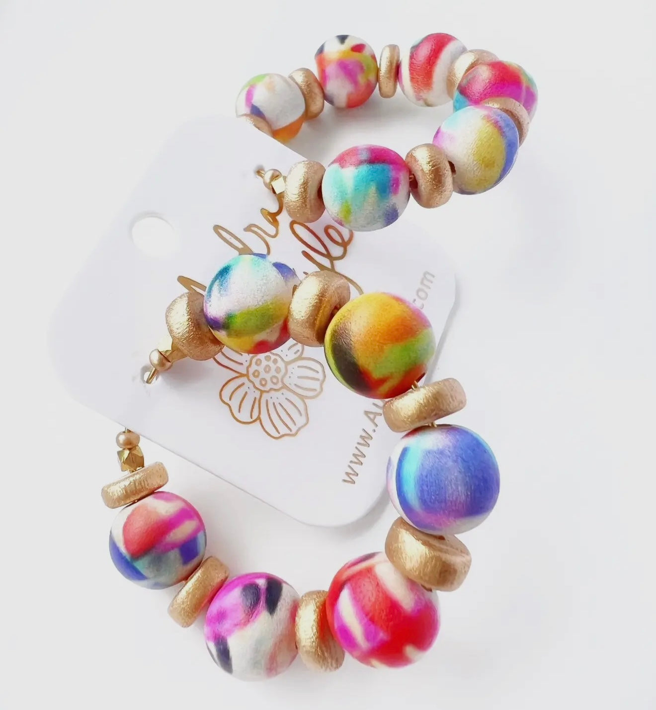Beaded hoop earring