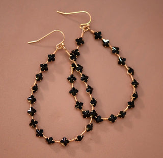 Onyx Glow Teardrop Earrings