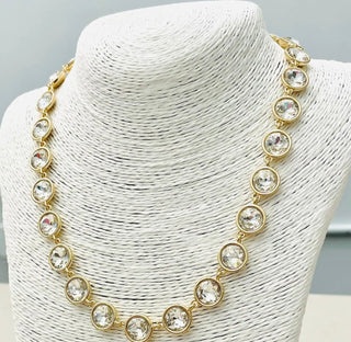 Golden Glow Rhinestone Necklace