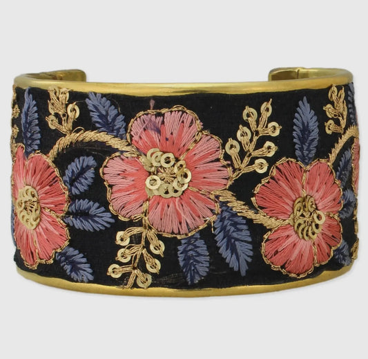 Gold sequin embroidered cuff