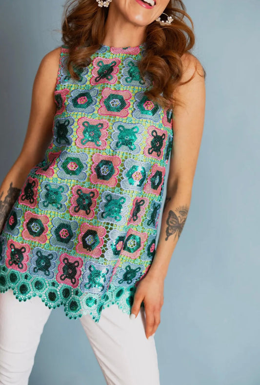 TURQUOISE MOSAIC TUNIC