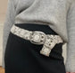 Ivory Ash Embroidered Belt