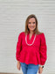 Crimson Peplum Top