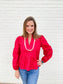 Crimson Peplum Top