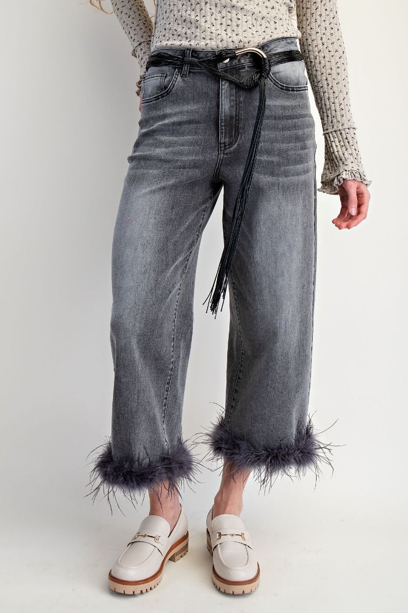 Feathered Edge Denim Jeans