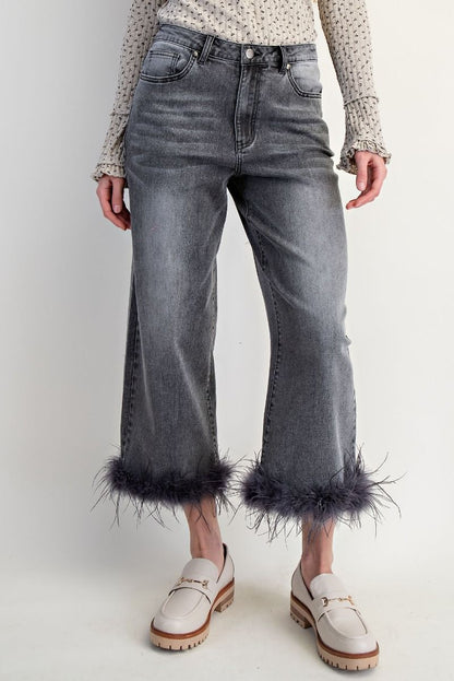 Feathered Edge Denim Jeans