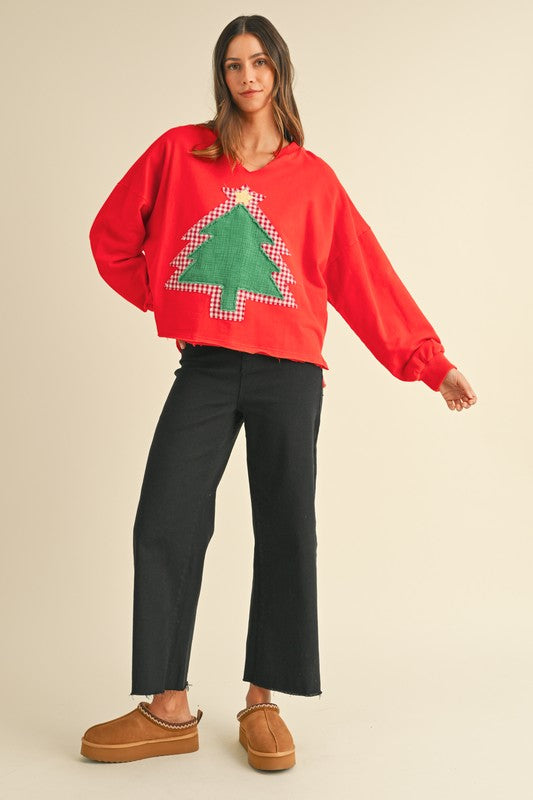 Festive Tree Patch Pullover