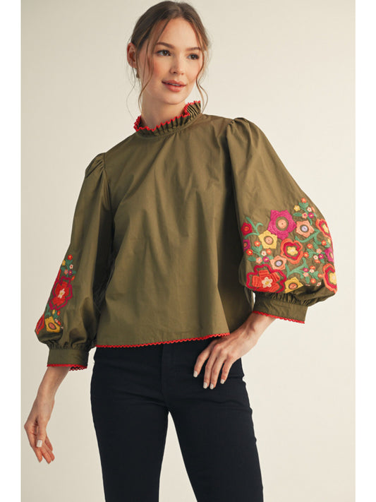 The Olive Poppy Lane Blouse