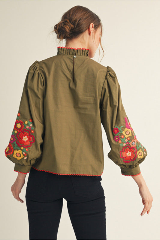 The Olive Poppy Lane Blouse