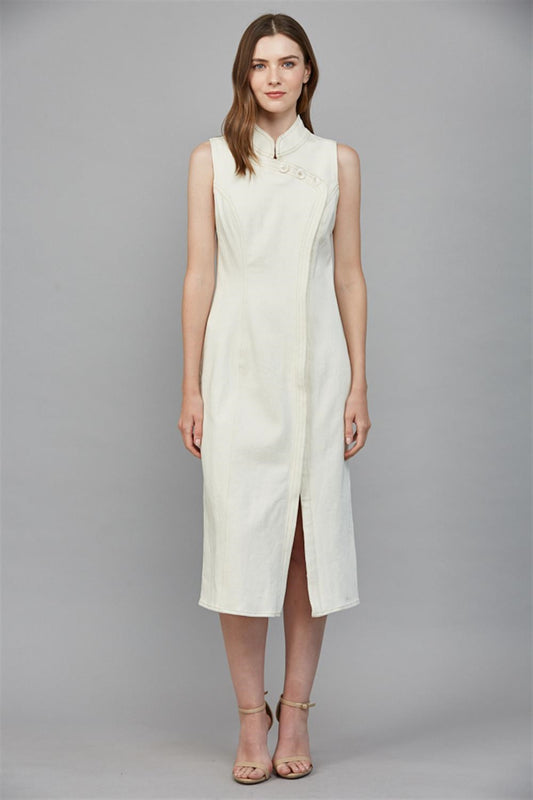 Sand Denim Midi Dress