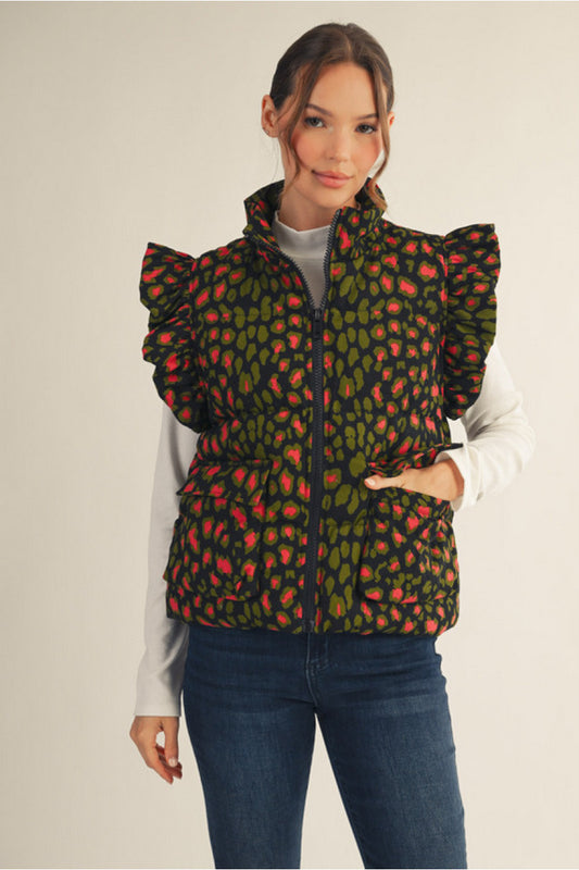 The Wild Ruffle Puffer Vest
