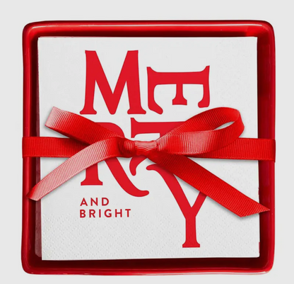 Ceramic Tray & Napkins