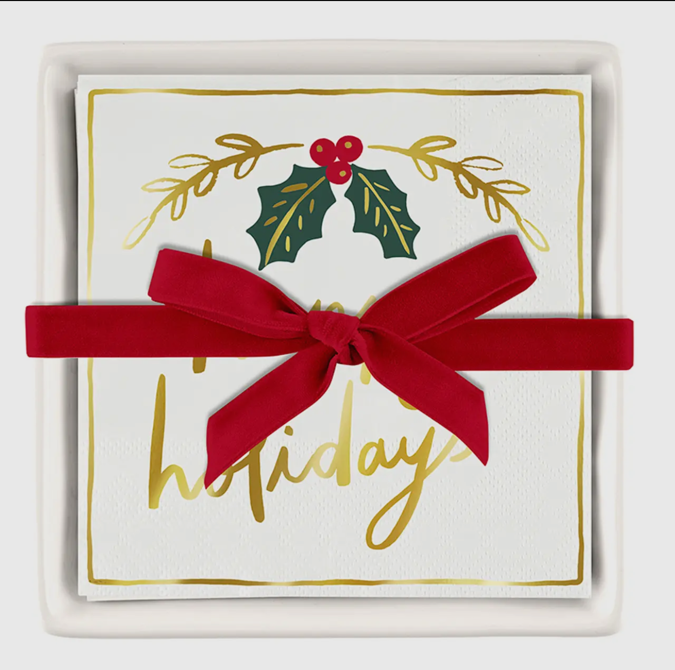 Ceramic Tray & Napkins