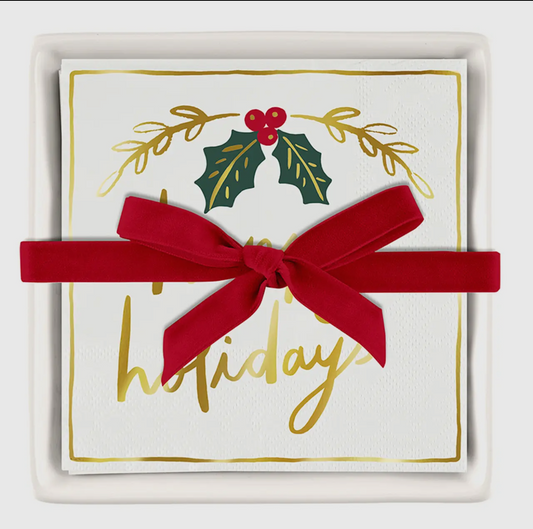 Ceramic Tray & Napkins