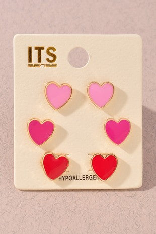 Heart Earring Set