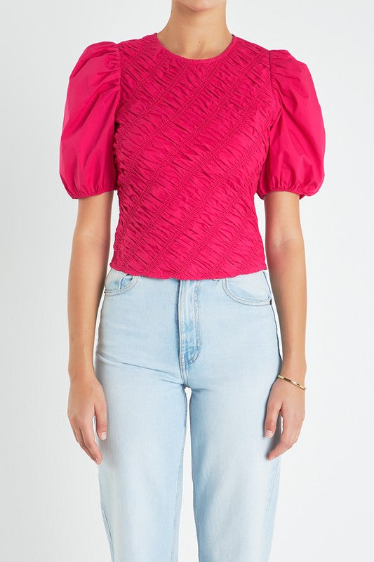 Asymmetrical Smocked Top