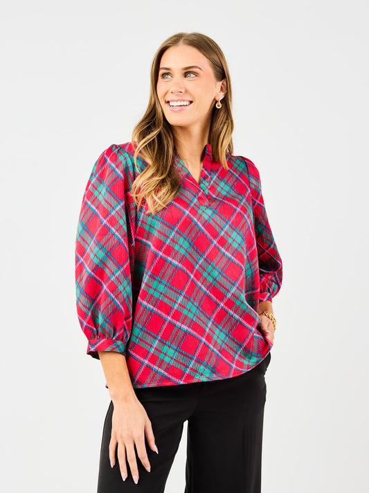 Holiday Tinsley Plaid Top
