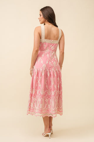 Embroidered Midi Dress