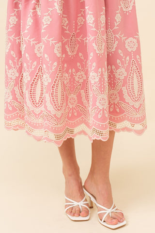 Embroidered Midi Dress