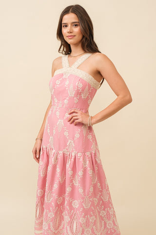 Embroidered Midi Dress