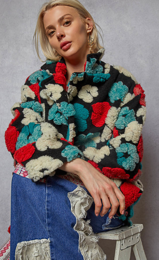 Floral Sherpa Jacket