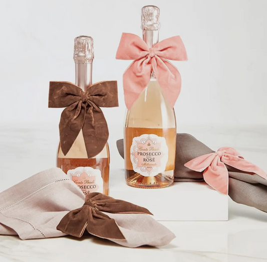 Pink Velvet Bow Napkin Ties