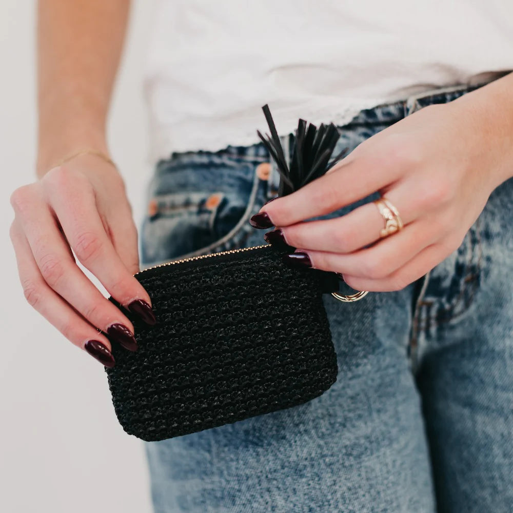 Raffia Card Holder Wallet