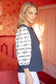 Navy Diamond Knit Top