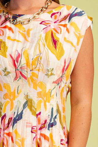 Garden Pintuck Midi Dress