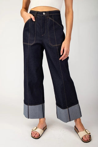 Cuff Denim Pants