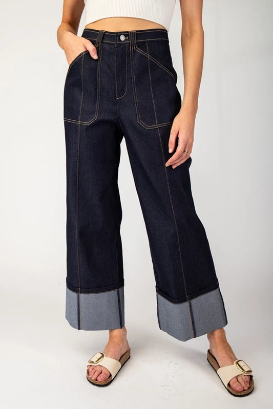 Cuff Denim Pants
